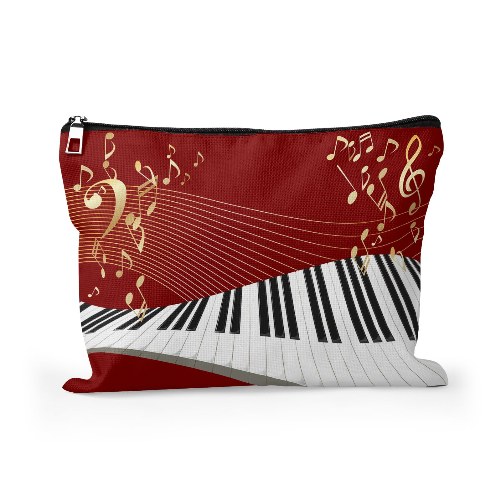 Cafl Hawaiian Palm Leaf Makeup Bag Tropical Palm Trees Cosmetic Bag Zipper Pouch Large Toiltry Bag Travel Linen Make Up Organizer Purse for Women 10×8Inch